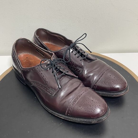 Allen Edmonds Shoes Mens Size 9 Oxford Cap Toe Brogue Sanford Leather Made in US main image 5